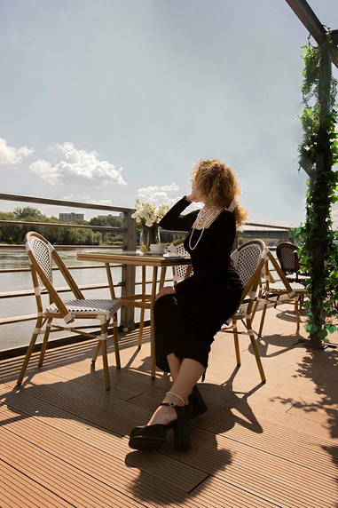 Krzesło ogrodowe CAFE PARIS białe rattan