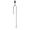 Lampa wisząca LOOP czarna 123 cm z białymi kloszami - nowoczesna do salonu