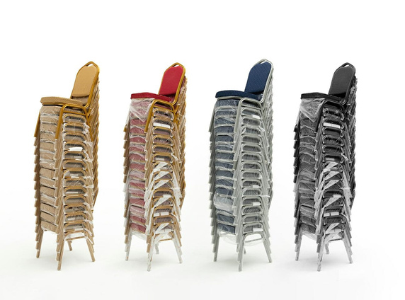 Krzesło bankietowe / konferencyjne HEROS  czerwone / złote