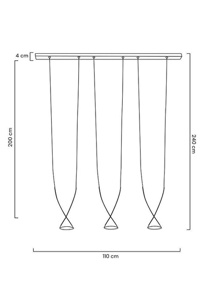 MOOSEE lampa wisząca ATLAS 3 czarna