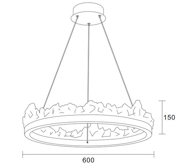 Lampa wisząca MONTANA LED złota 60 cm