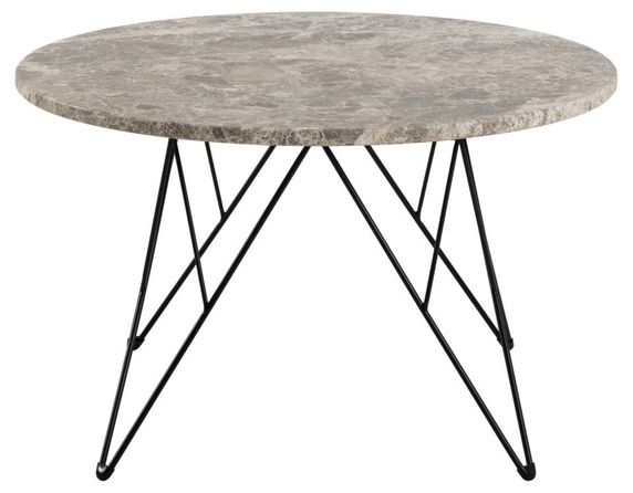 Stolik kawowy Prunus 80cm marmur szary/  czarny