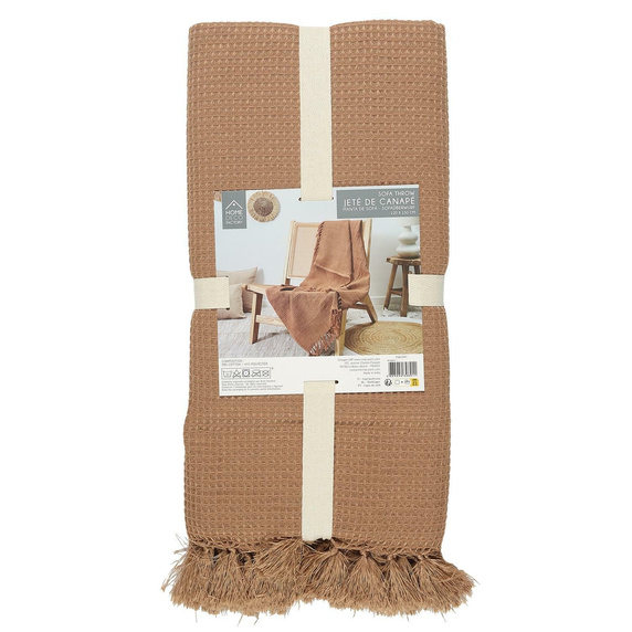 Narzuta na łóżko waflowana 120x150 cm     ochra