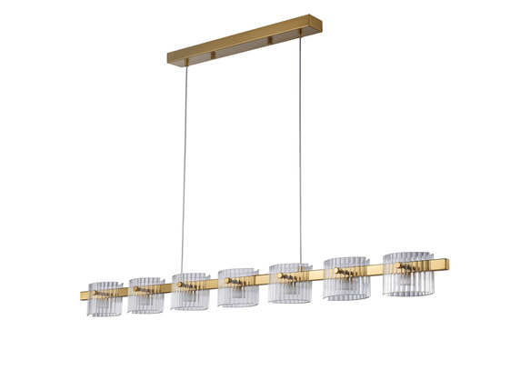 Lampa wisząca LED BACCIO złota 120 cm - nowoczesna lampa nad stół i wyspę