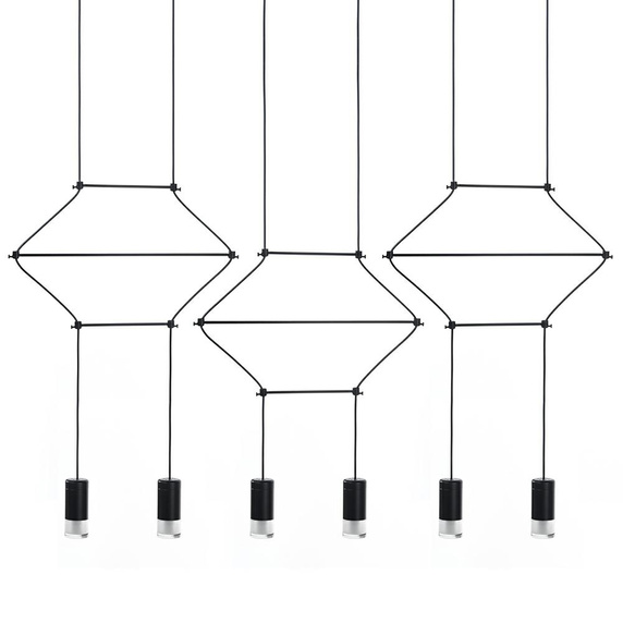 MOOSEE lampa wisząca FLUSSO LINE 6 czarna