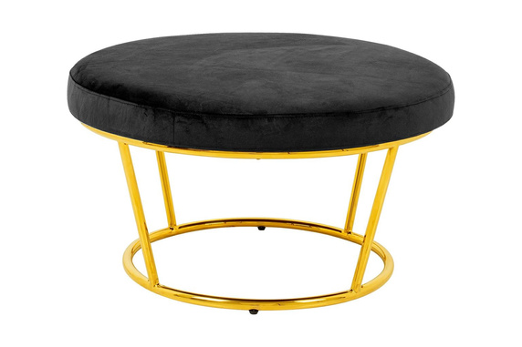 Fotel GABBIA STAND z podnóżkiem złoty - welur, stal