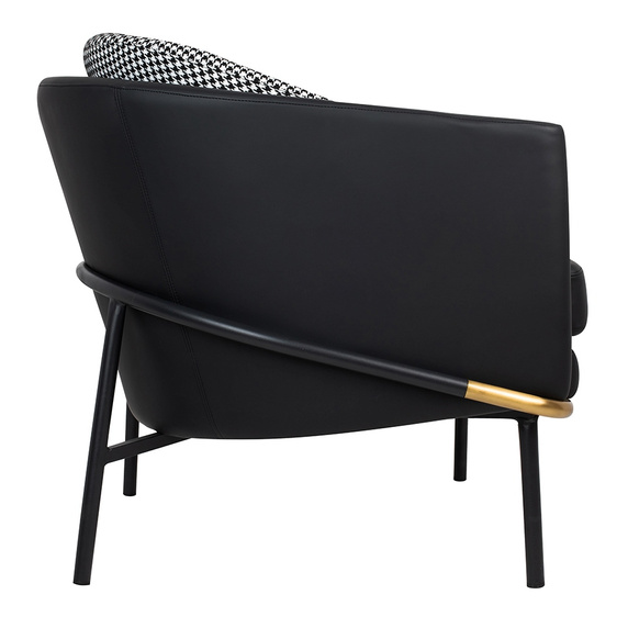 Fotel GUBI czarny - ekoskóra, metal