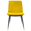 Krzesło DIEGO żółte - welur, podstawa czarno złota