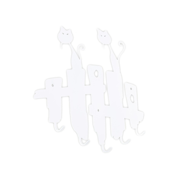 Wieszak ścienny Koty biały
