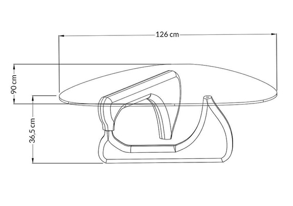 Stolik STABLE BLACK - szkło, podstawa drewniana czarny jesion