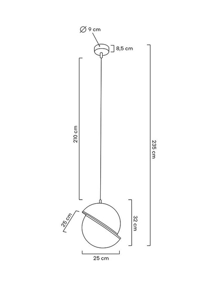 MOOSEE lampa wisząca GLOBE 25 złota