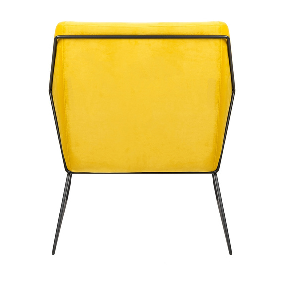 Fotel EMMA VELVET żółty - welur, metal