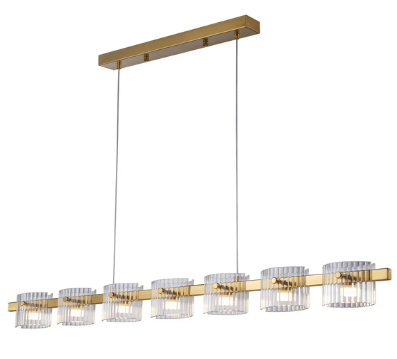 Lampa wisząca LED BACCIO złota 120 cm - nowoczesna lampa nad stół i wyspę