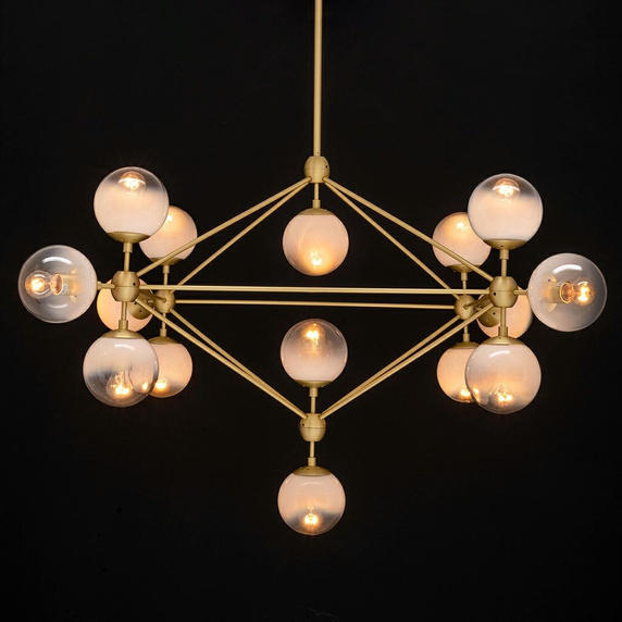 MOOSEE lampa wisząca PLANETARIO 15 GOLD złota - klosze szronione