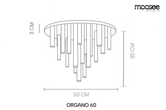 MOOSEE lampa sufitowa / plafon ORGANO 60 złota