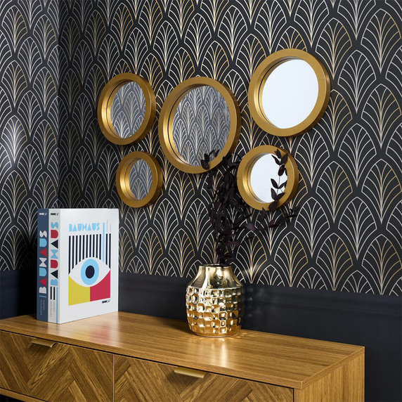 Zestaw 5 luster Gilded okragłe złote