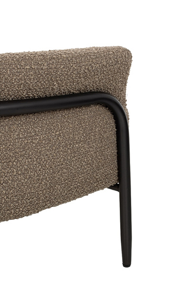 Fotel TEDDY GRAND z podnóżkiem ciemny brązowy - stal