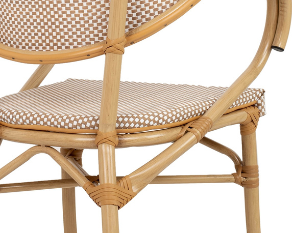 Krzesło CAFE BISTRO PARIS ARM             jasnobrązowe rattan