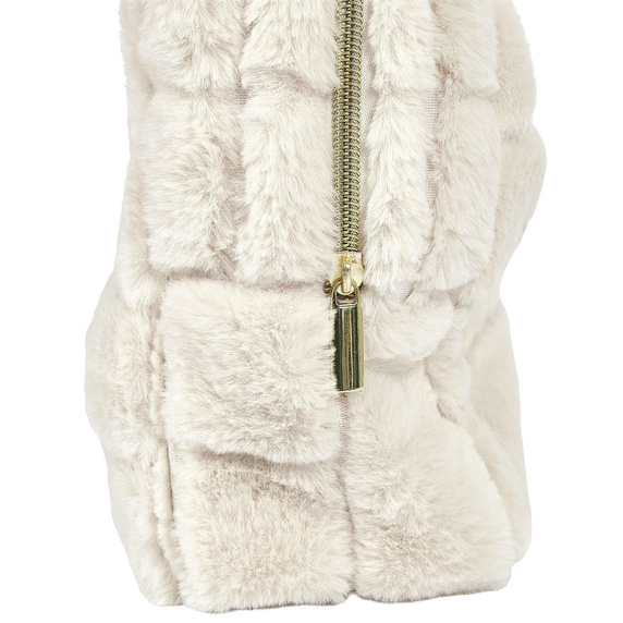 Kosmetyczka futrzana kremowa