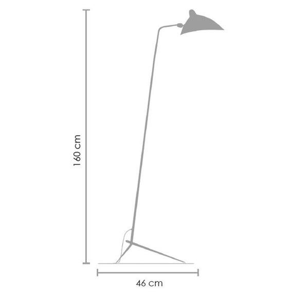 CRANE-F1 - lampa podłogowa metalowa, czarna, 160 cm