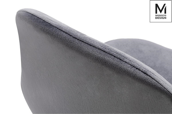 MODESTO krzesło LUCY szare - welur, metal