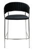 Krzesło barowe MARGO 65 czarny - welur, podstawa chromowana
