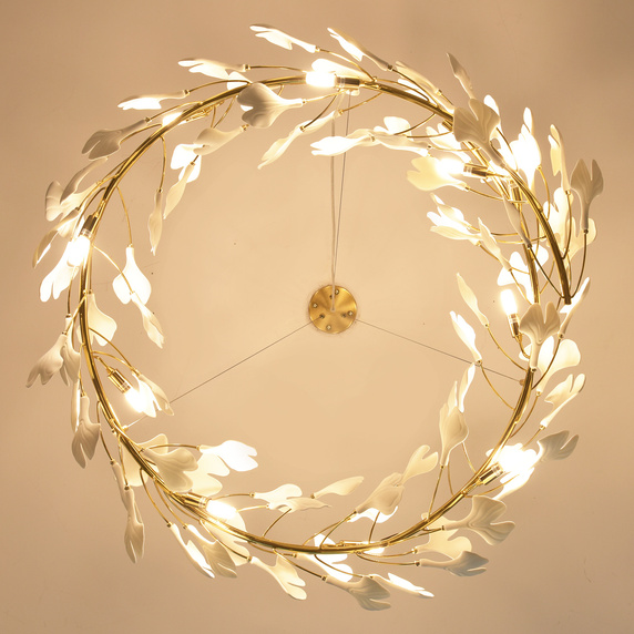 Lampa wisząca BOTANIKA złoto biała 80 cm