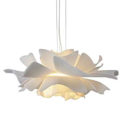 Lampa wisząca PEONY biała 50 cm - nowoczesna lampa sufitowa do salonu