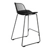 Krzesło barowe Dill Low czarne z czarną poduszką