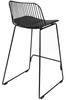 Krzesło barowe MILES czarne 66 cm - metal, ekoskóra