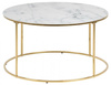 Stolik kawowy Bolton okrągły marmur/złot y