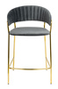 Krzesło barowe MARGO 65 ciemny szary - welur, podstawa złota