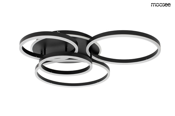 MOOSEE lampa sufitowa / plafon RINGS 5 czarna