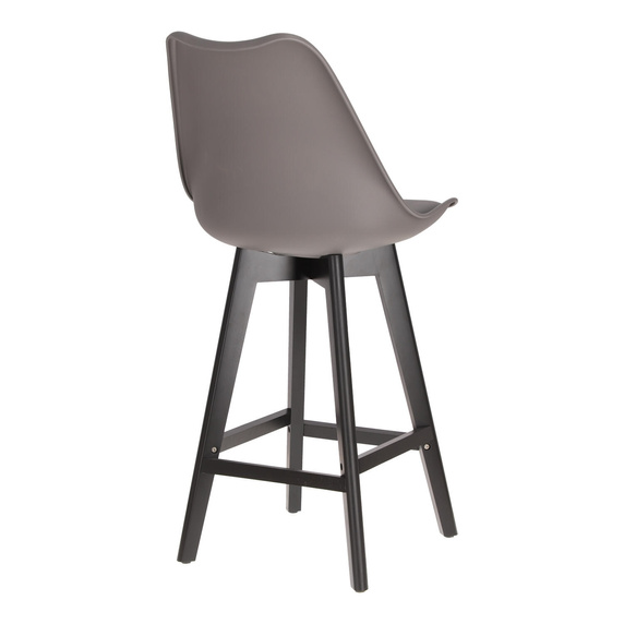 Stołek barowy Norden wood black low PP    ciemny szary