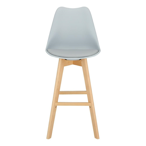 Stołek barowy Norden wood black high PP   szary