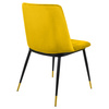 Krzesło DIEGO żółte - welur, podstawa czarno złota
