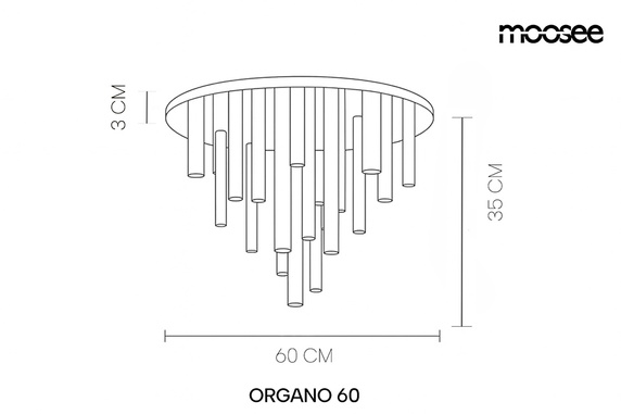 MOOSEE lampa sufitowa / plafon ORGANO 60  złota