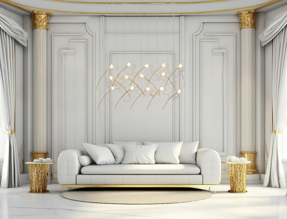 MOOSEE lampa wisząca TULIPPE 14 LINE złota