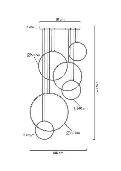 MOOSEE lampa wisząca CIRCULO SIX czarna