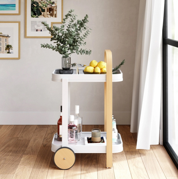 UMBRA wózek do serwowania BELLWOOD biały naturalny