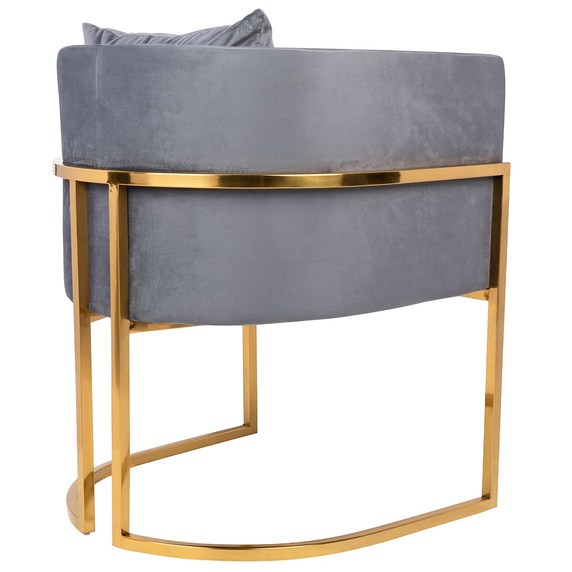 Fotel CHLOE VELVET ciemny szary - metal,  welur