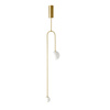 Lampa wisząca LOOP złota 123 cm z białymi kloszami - nowoczesna do salonu