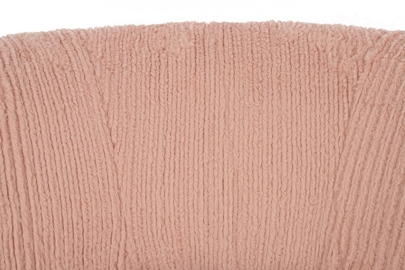 Fotel LOW TEDDY PINK różowy - stal