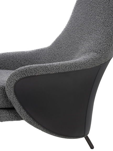 Fotel LOBBY TEDDY szary - stal, opal