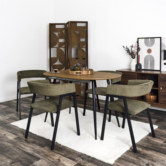 Krzesło Scott oliwkowa zieleń/czarne      sztruks