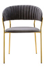 Krzesło MARGO ciemny szary - welur, podstawa złota