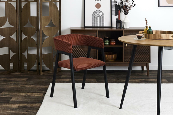 Krzesło Scott teracotta/czarne sztruks