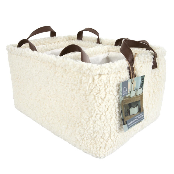 Zestaw 3 koszy Boucle kremowe