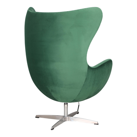 Fotel Jajo Velvet zielone/ srebrna podstawa