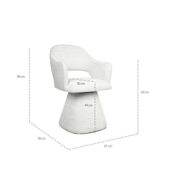 MaMaison krzesło obrotowe VERONA białe